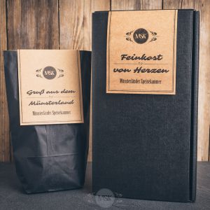 2 verschiedene Geschenkverpackungen der Münsterländer Speisekammer